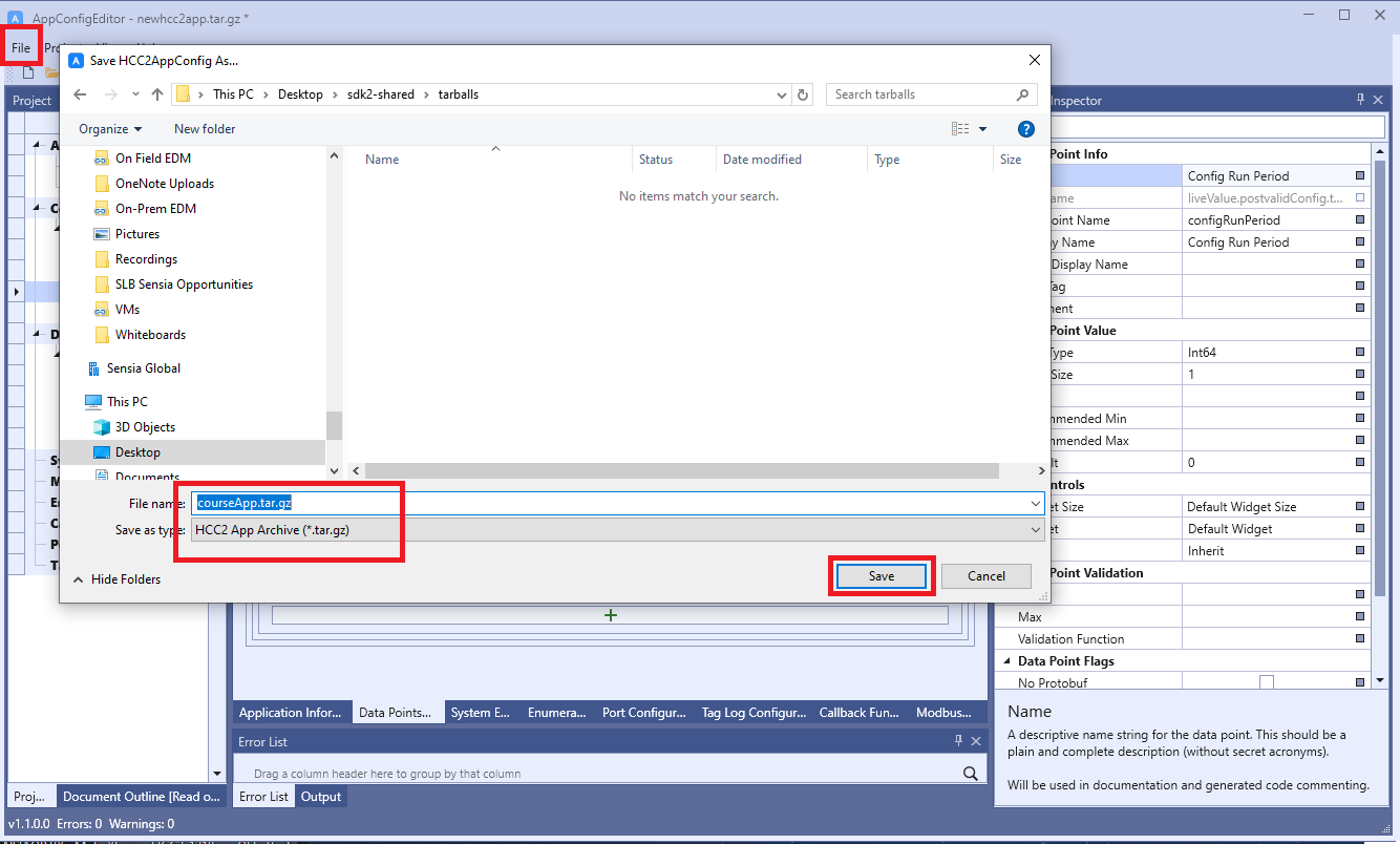 Saving configuration tarball file